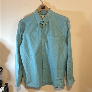 Carbon‎ 2 Cobalt Men's Blue Casual Button Down Shirt L (silk linen blend)